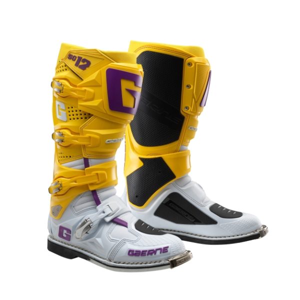 Gaerne SG12 White/Gold/Purple MX Boots