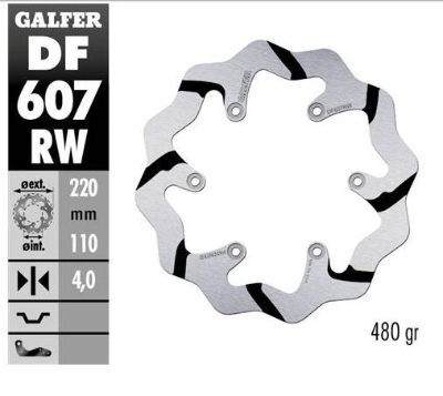 GALFER DF607RW 220x4mm SOLID GROOVED WAVE DISC