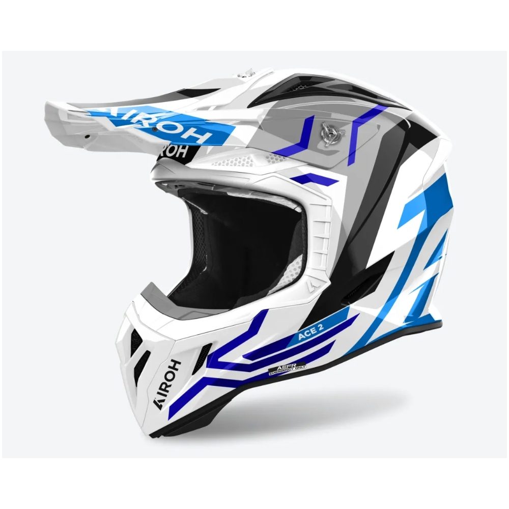 Airoh Aviator Ace 2 Ground Blue Glos MX Helmet - Malcolm Rathmell Sports Ltd