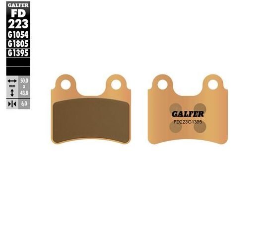 GALFER FD223 GOLD FRONT PADS - SINTED