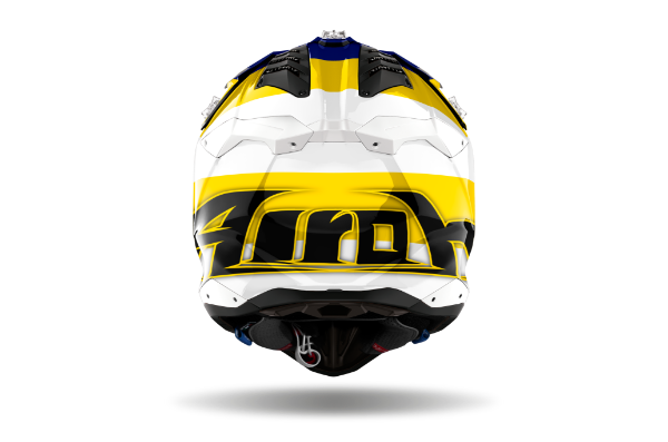 Airoh Aviator 3 Monach Blue/Yellow Gloss MX Helmet