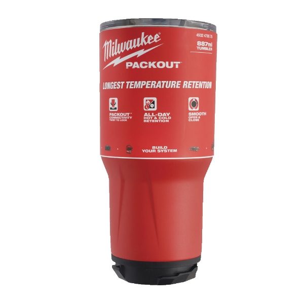MILWAUKEE 887ml RED PACKOUT TUMBLER