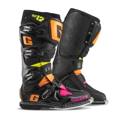 Gaerne SG12 BLacK/Orange/Pink MX Boots