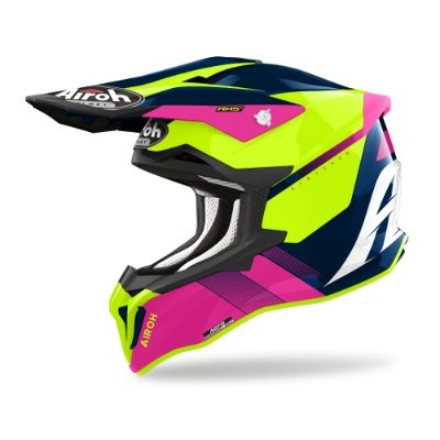 Airoh Strycker Blazer Blue/Pink Gloss MX Helmet