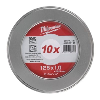 MILWAUKEE PRO+ SCS41 125x1mm CUTTING DISCS - METAL BOX 10pc