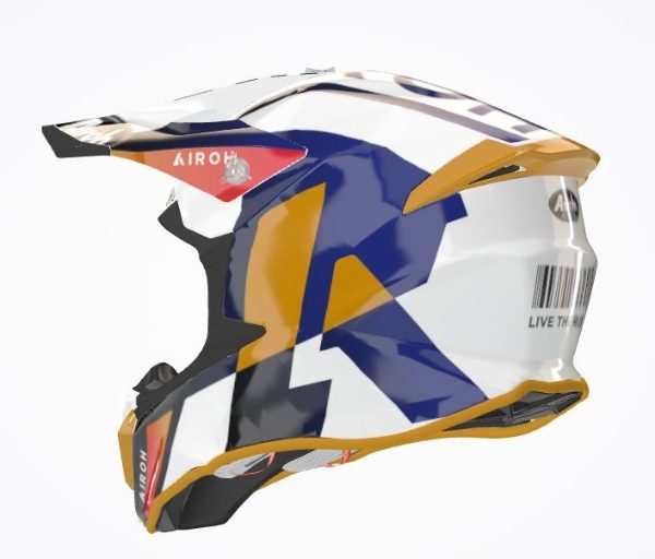 Airoh Twist 2.0 Lift White/Blue Gloss MX Helmet