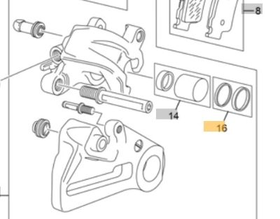 SHERCO SE/SEF REAR CALLIPER SEAL KIT-BREMBO