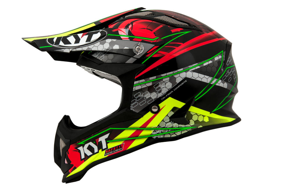 KYT Strike Eagle Webb - Matt Green/Red MX Helmet - Malcolm Rathmell ...