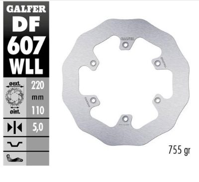 GALFER DF607WLL 220x5mm SOLID WAVE REAR DISC