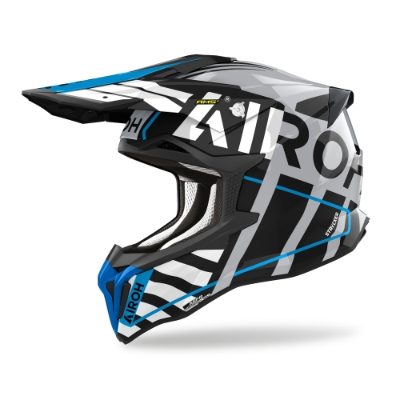 Airoh Strycker Brave Blue/Grey Gloss MX Helmet