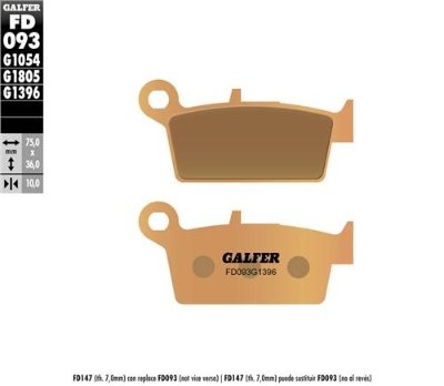 GALFER FD093-G1396 GOLD BRAKE PADS