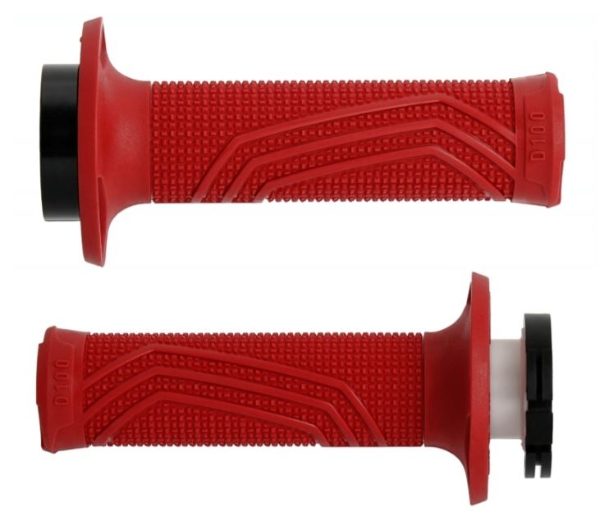 Domino D100 Red D-Lock Grips W/Push-Pull Pulley