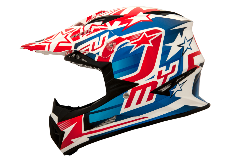 Red white and blue dirt bike on sale helmet